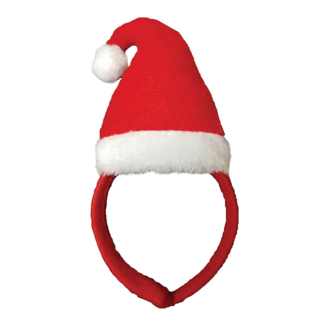Mr Crimbo Adults Red Velour Santa Hat Christmas Headband - MrCrimbo.co.uk -WKDXM-4664 - -christmas hat